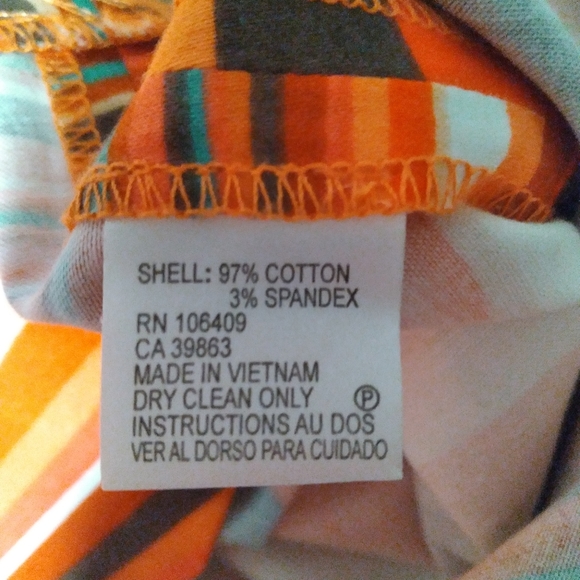 Tahari Arthur S. Lavine Orange Swirl Pattern Sleeveless Tank Dress Size 6 - Picture 4 of 4